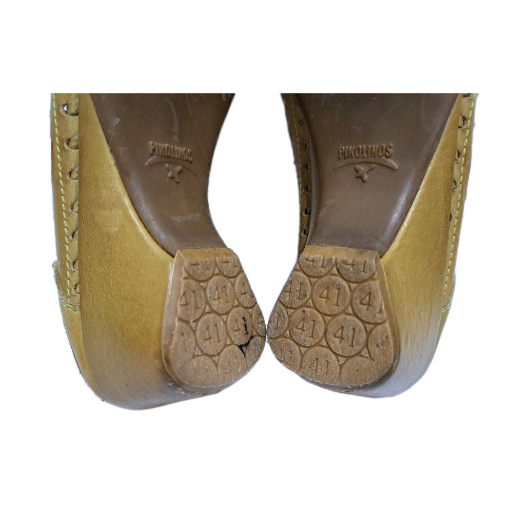 Pikolinos Women's 10.5-11 Slip On Mule Clog Laser Cut Floral Pattern Leather - Picture 12 of 12